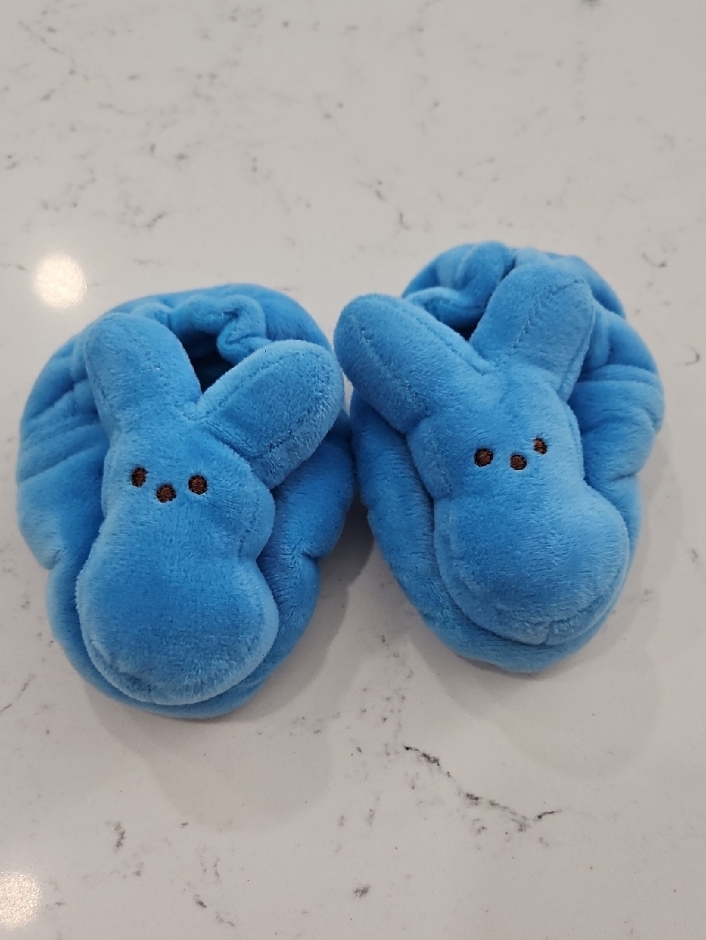 Peeps Blue Plush Bunny Slippers
